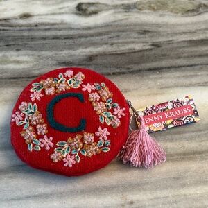 JENNY KRAUSS WOOL ZIP POUCH -ANTHROPOLOGIE NWT